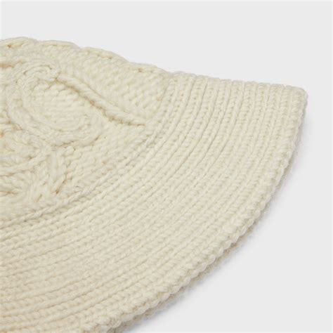 CELINE cloche hat in triomphe aran alpaca wool 